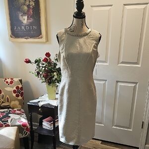 NWT Antonio Melani Elegant Sleeveless, Sequin Neck Sheath Dress, Size 6